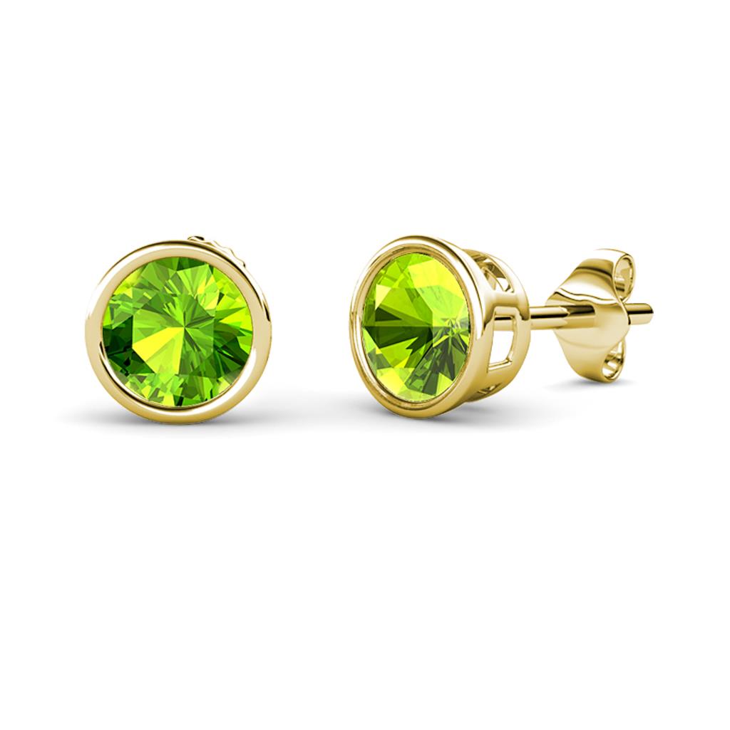 Carys Peridot (5mm) Solitaire Stud Earrings 