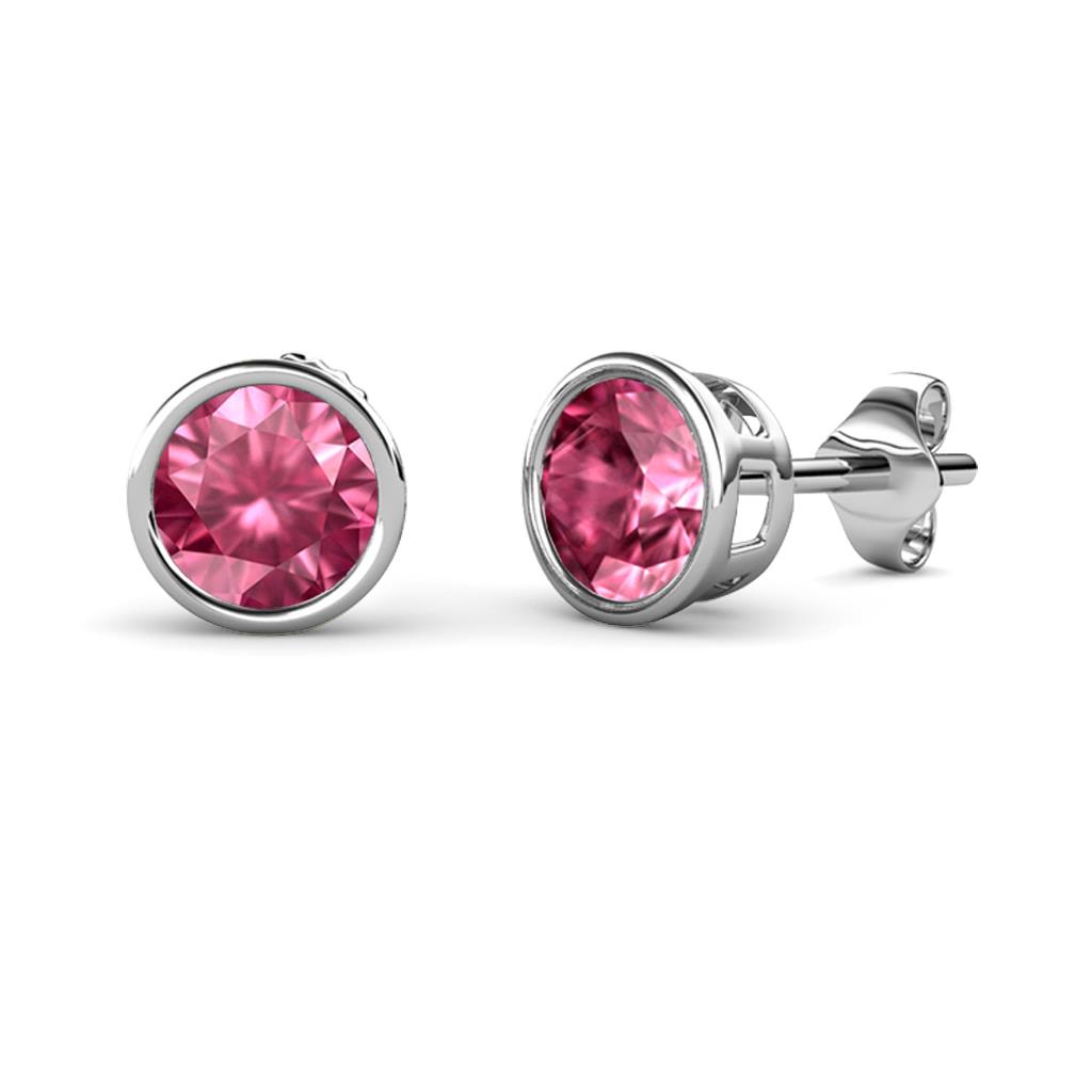 Carys Pink Tourmaline (5mm) Solitaire Stud Earrings 