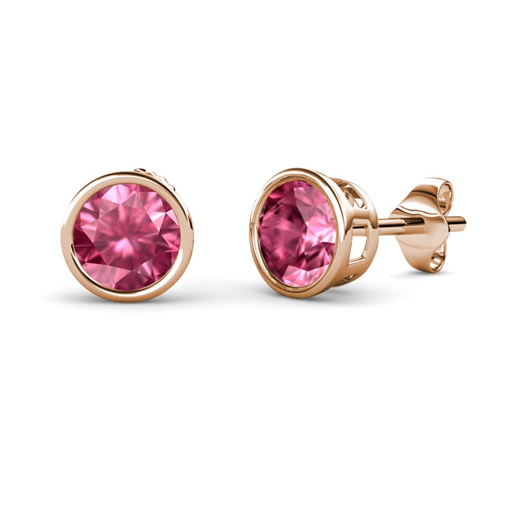 Carys Pink Tourmaline (5mm) Solitaire Stud Earrings 