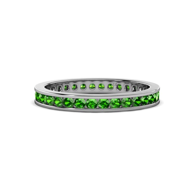 Celina 2.00 mm Round Green Garnet Eternity Band 