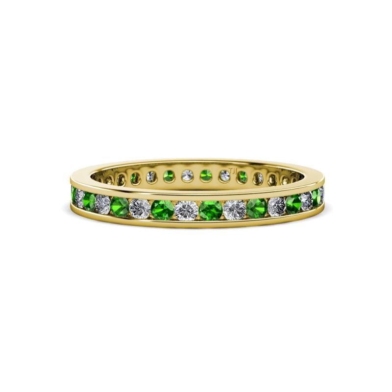 Celina 2.00 mm Round Green Garnet and Lab Grown Diamond Eternity Band 