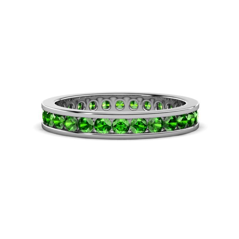 Celina 2.40 mm Round Green Garnet Eternity Band 