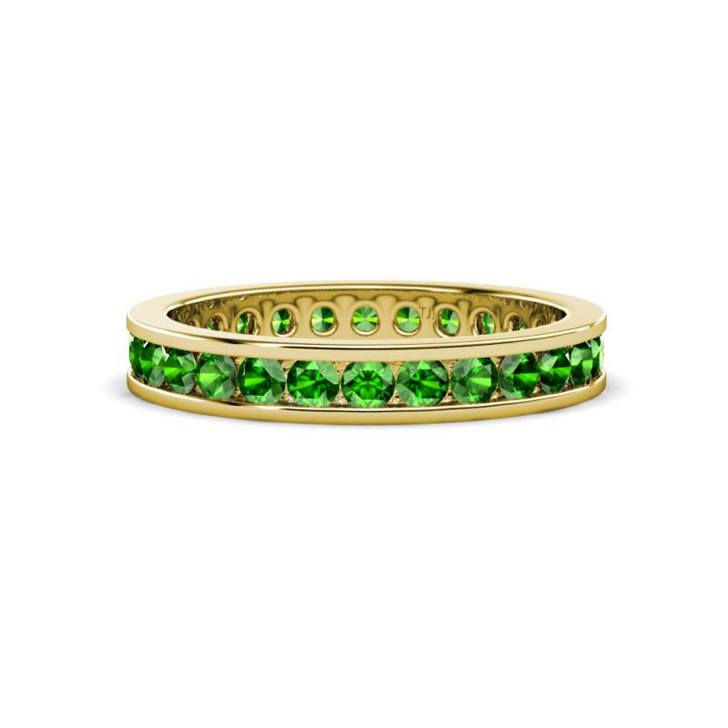 Celina 2.40 mm Round Green Garnet Eternity Band 