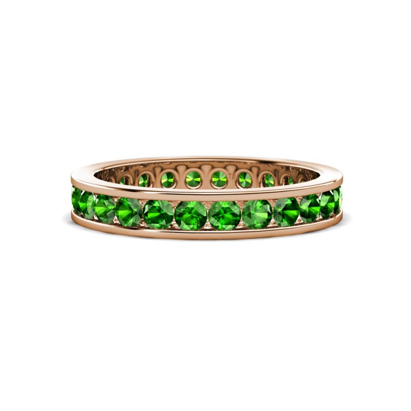 Celina 2.70 mm Round Green Garnet Eternity Band 