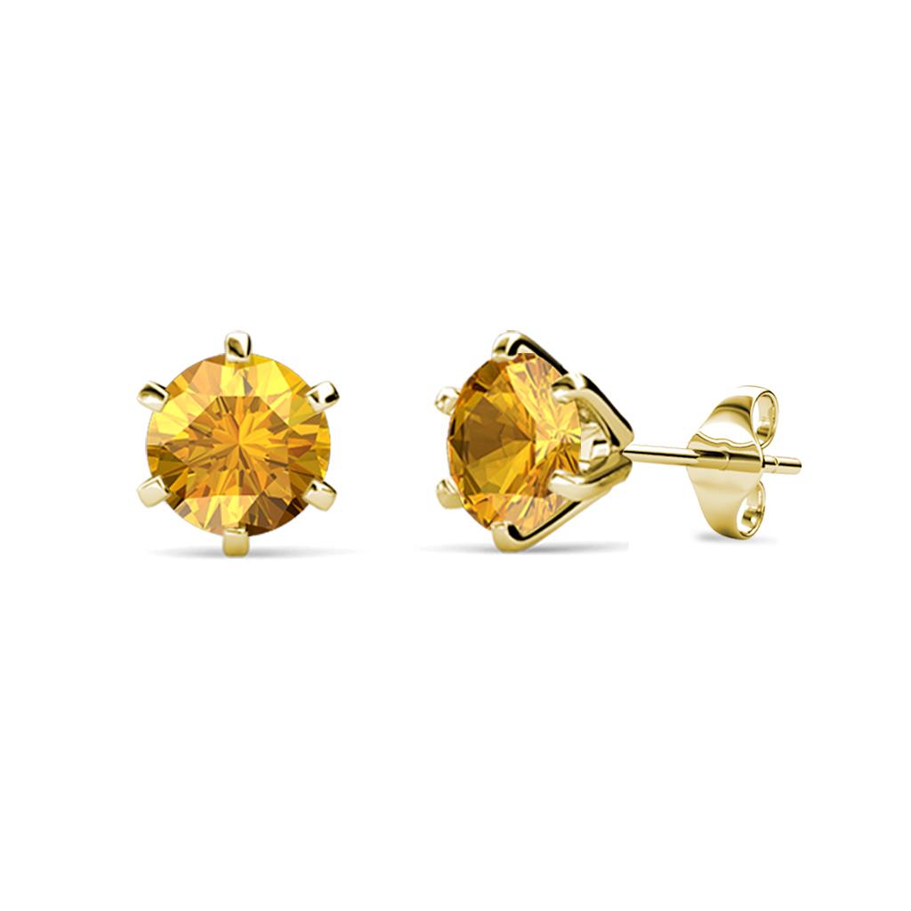 Kenna Citrine (5mm) Martini Solitaire Stud Earrings 