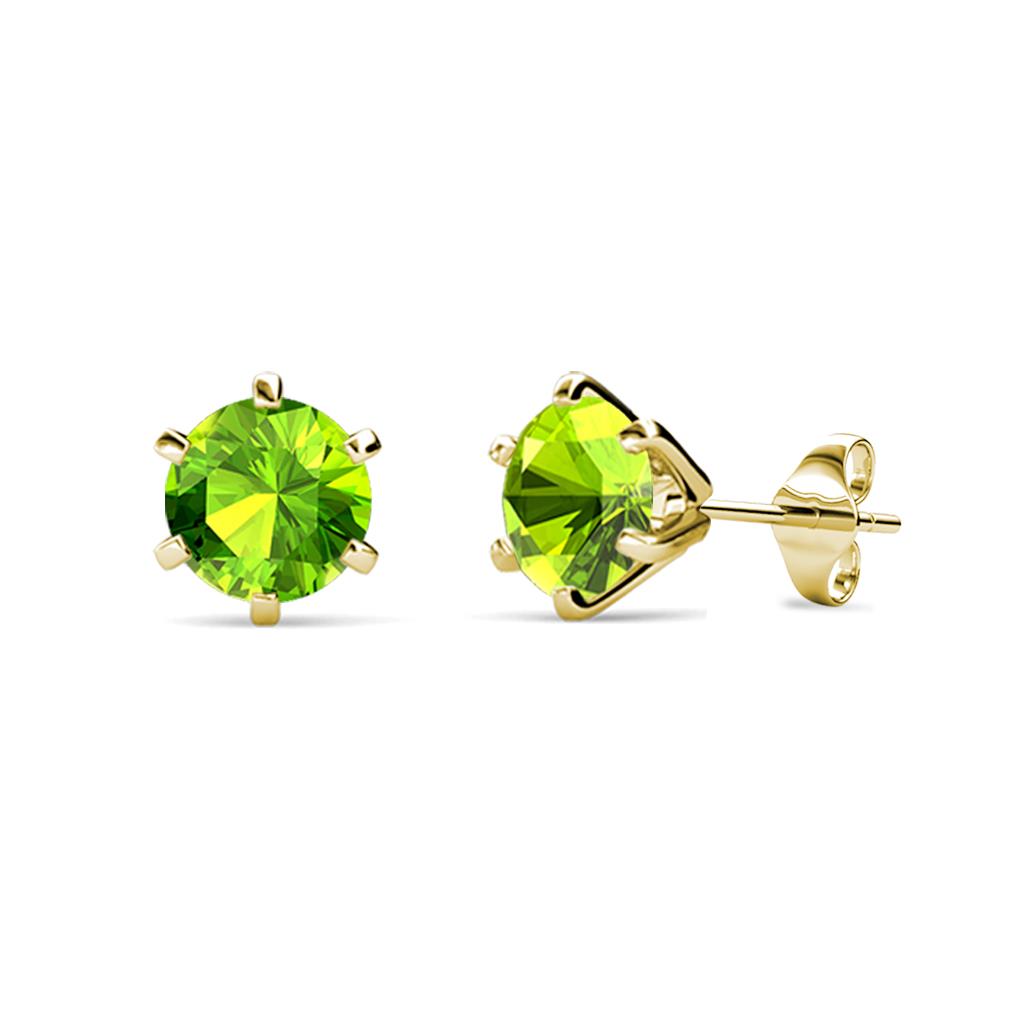 Kenna Peridot (5mm) Martini Solitaire Stud Earrings 