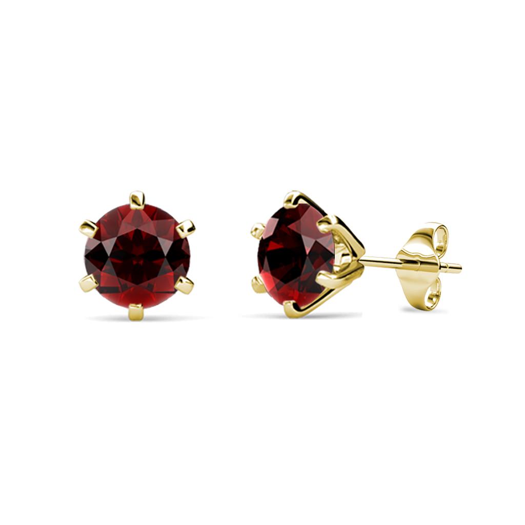 Kenna Red Garnet (5mm) Martini Solitaire Stud Earrings 