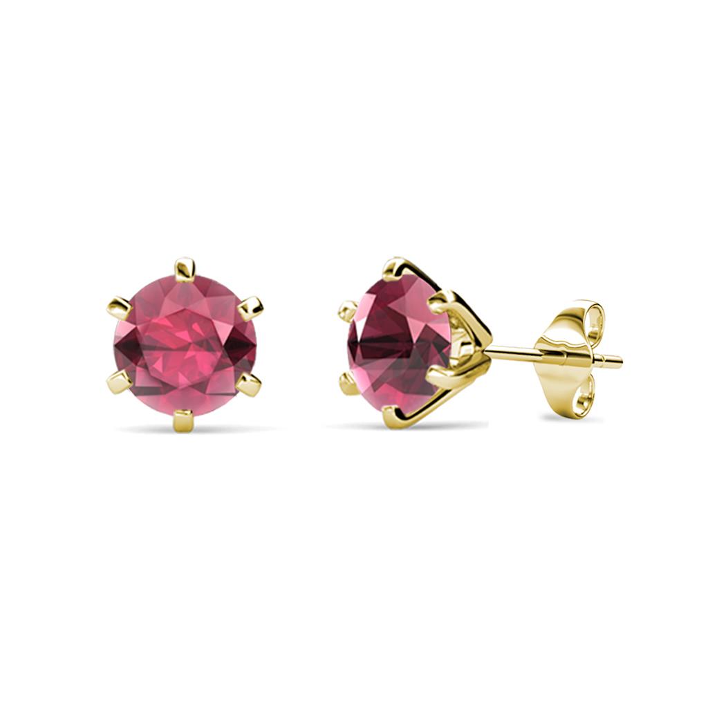 Kenna Rhodolite Garnet (5mm) Martini Solitaire Stud Earrings 