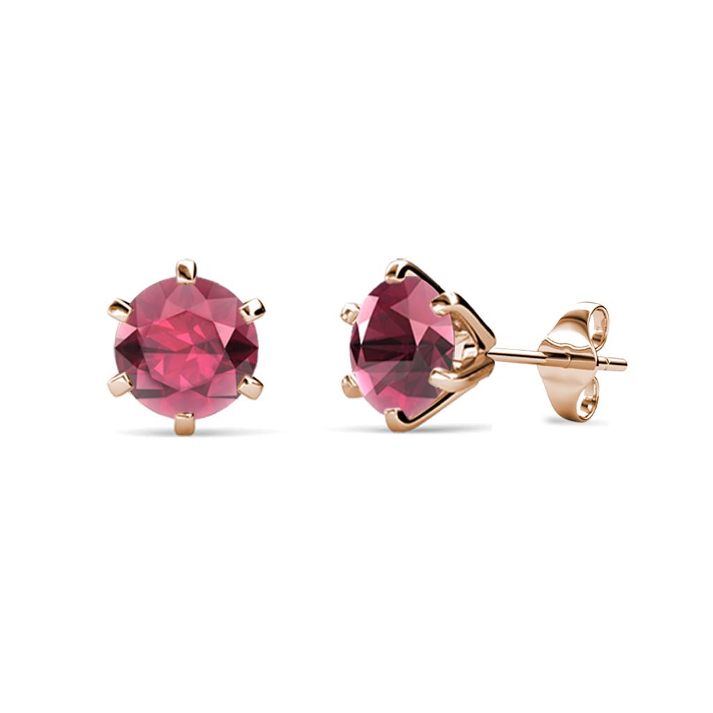 Kenna Rhodolite Garnet (5mm) Martini Solitaire Stud Earrings 