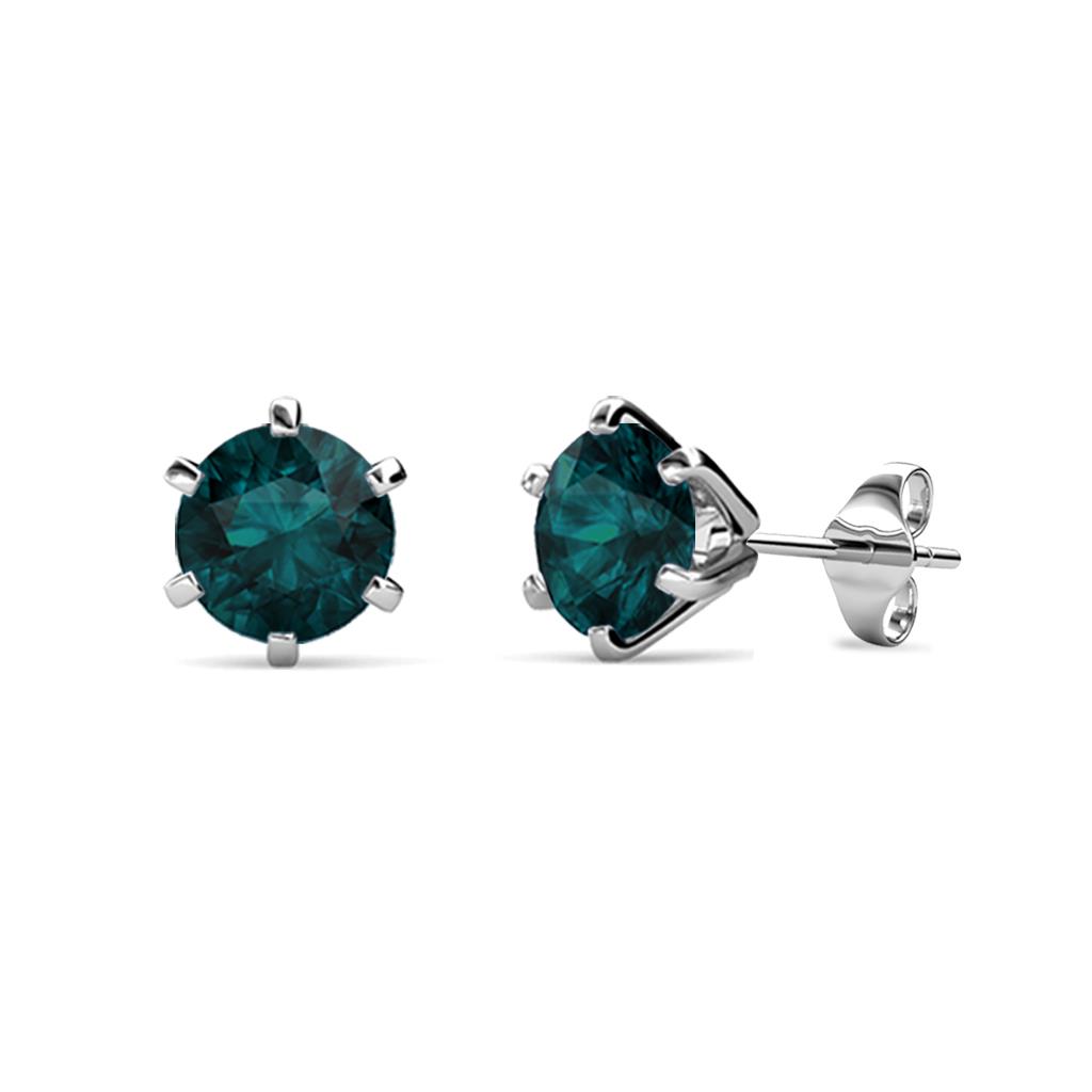 Kenna London Blue Topaz (5mm) Martini Solitaire Stud Earrings 