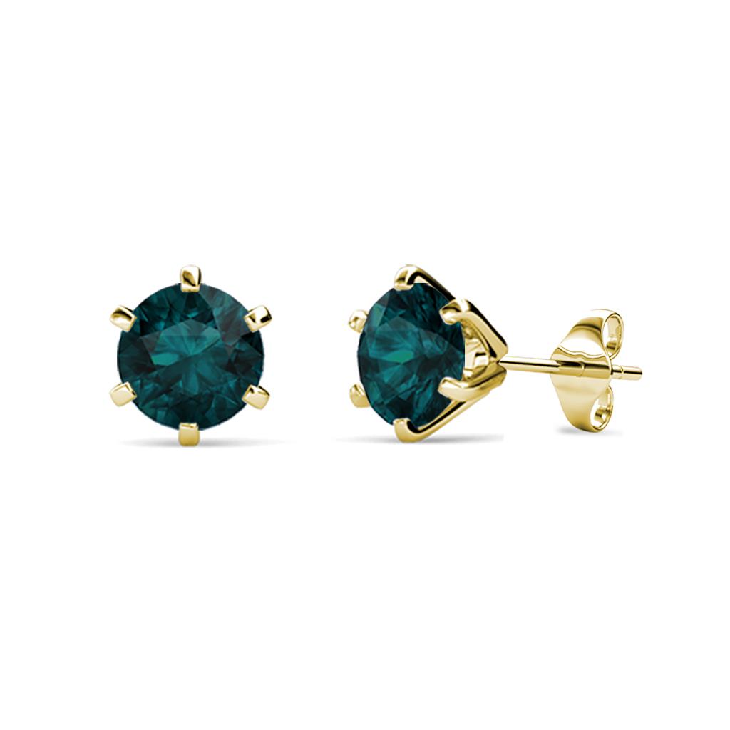 Kenna London Blue Topaz (5mm) Martini Solitaire Stud Earrings 