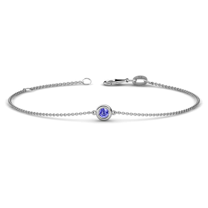 Alys (3mm) Round Tanzanite Solitaire Station Minimalist Bracelet 