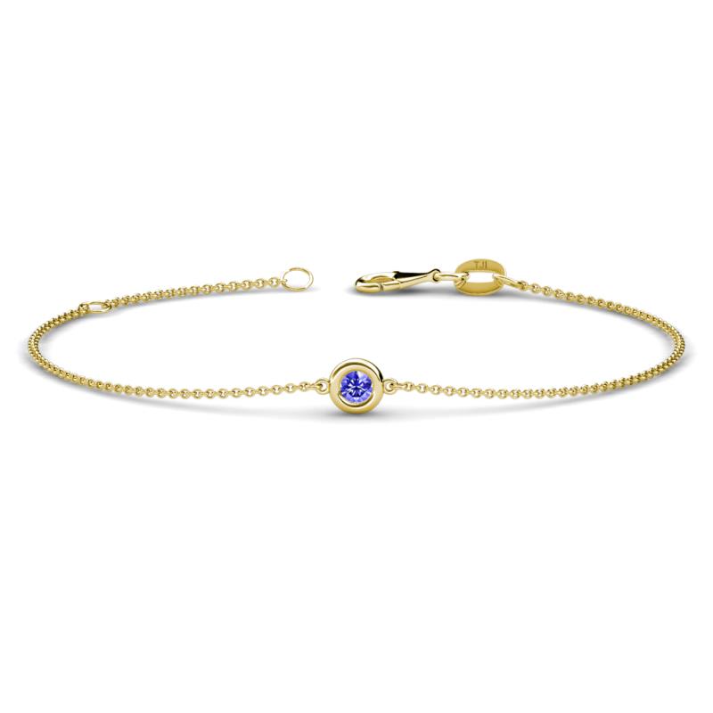 Alys (3mm) Round Tanzanite Solitaire Station Minimalist Bracelet 
