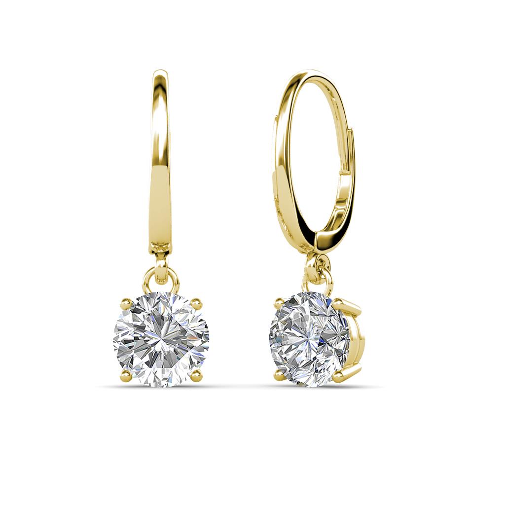 Grania 2.00 ctw IGI Certified Lab Grown Diamonds (6.5mm) Solitaire Dangling Earrings 