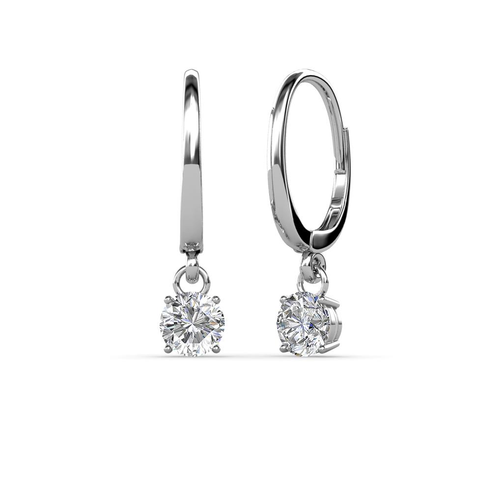 Grania Lab Grown Diamond (4mm) Solitaire Dangling Earrings 