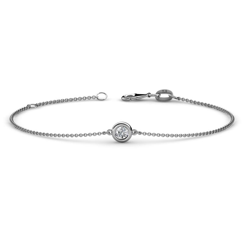 Alys (3.5 mm) Round Lab Grown Diamond Solitaire Station Minimalist Bracelet 