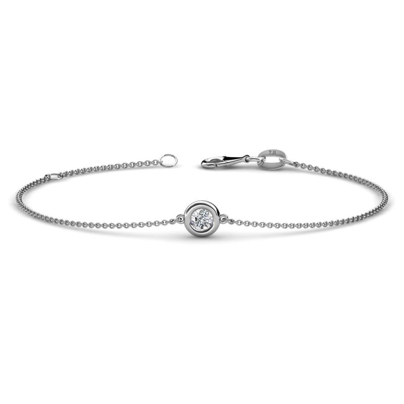 Alys (3.8mm) Round Diamond Solitaire Station Minimalist Bracelet 