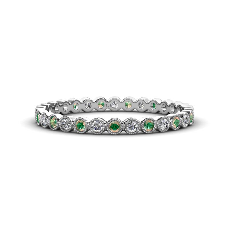 Arria 2.00 mm Diamond and Lab Created Alexandrite Eternity Band 
