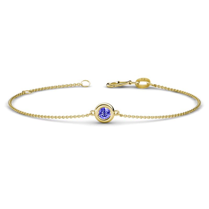 Alys (4mm) Round Tanzanite Solitaire Station Minimalist Bracelet 
