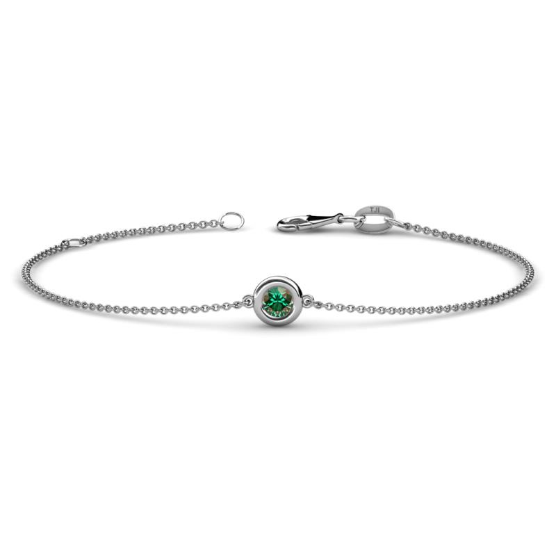 Alys (3.8mm) Round Lab Created Alexandrite Solitaire Station Minimalist Bracelet 