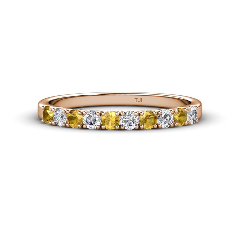 Emlynn 2.70 mm Citrine and Lab Grown Diamond 10 Stone Wedding Band 