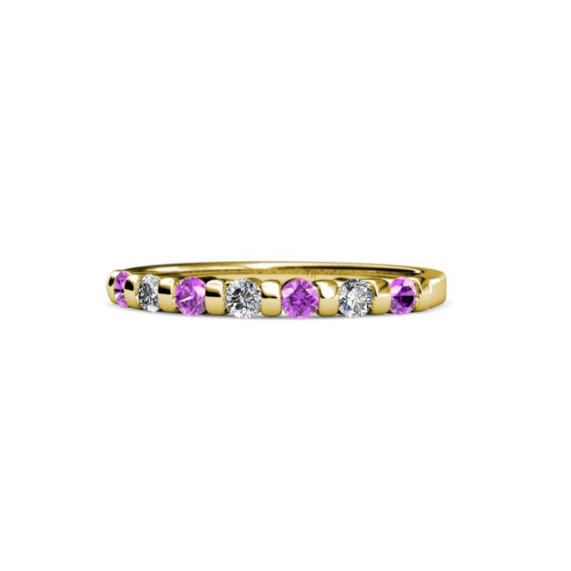 Macie 2.00 mm Amethyst and Lab Grown Diamond Wedding Band 