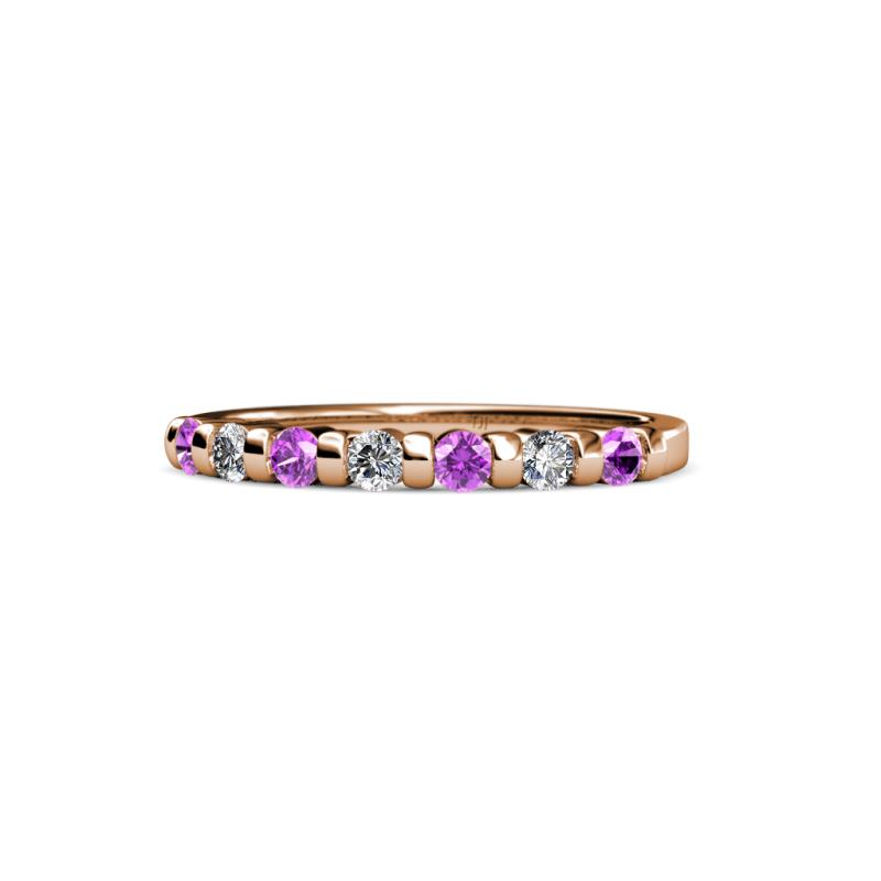Macie 2.00 mm Amethyst and Lab Grown Diamond Wedding Band 