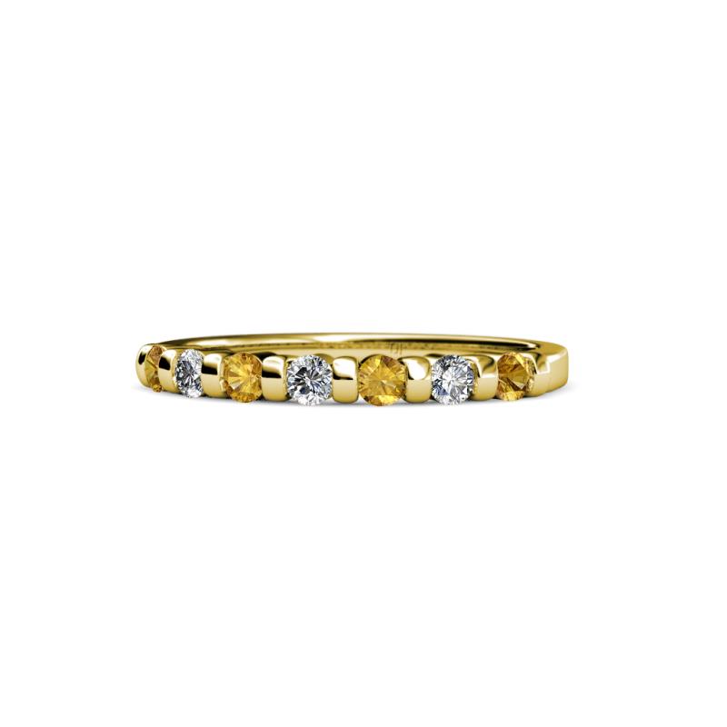 Macie 2.00 mm Citrine and Lab Grown Diamond Wedding Band 
