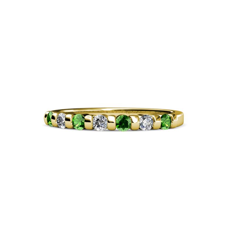 Macie 2.00 mm Green Garnet and Lab Grown Diamond Wedding Band 