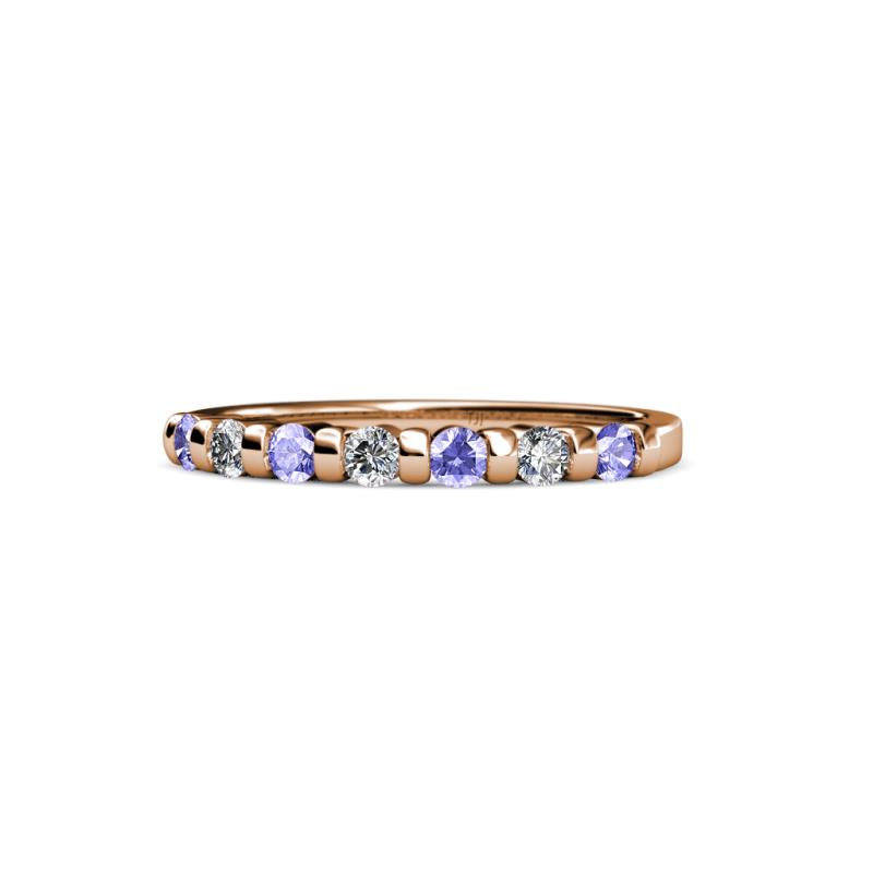 Macie 2.00 mm Tanzanite and Lab Grown Diamond Wedding Band 