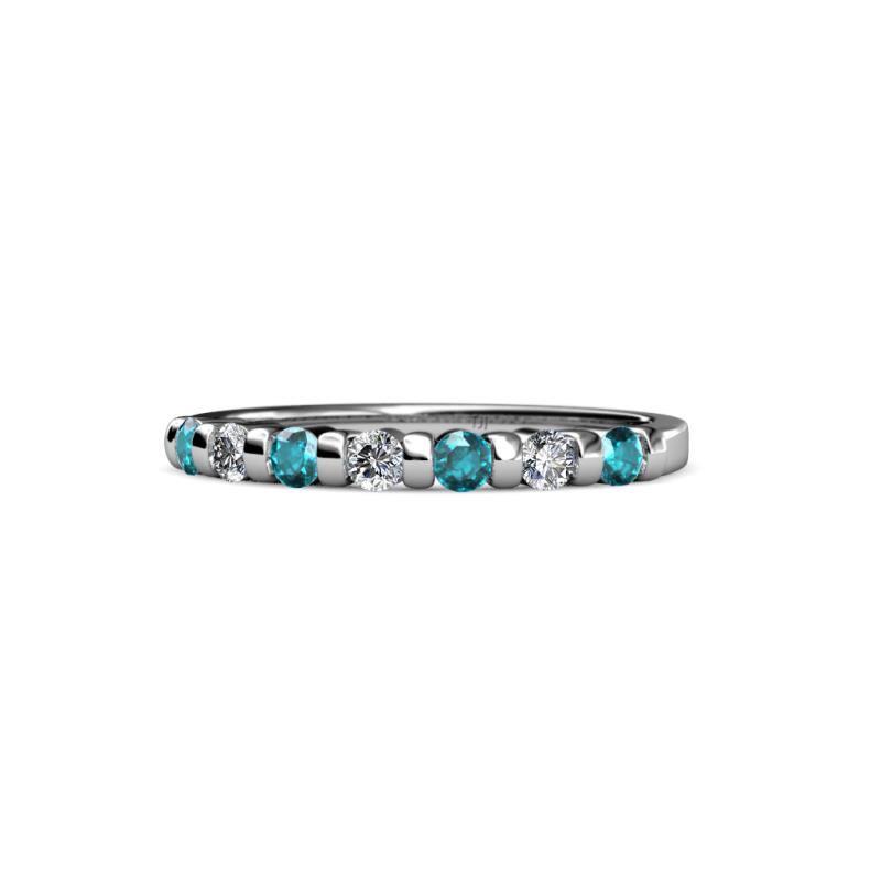 Macie 2.00 mm London Blue Topaz and Lab Grown Diamond Wedding Band 