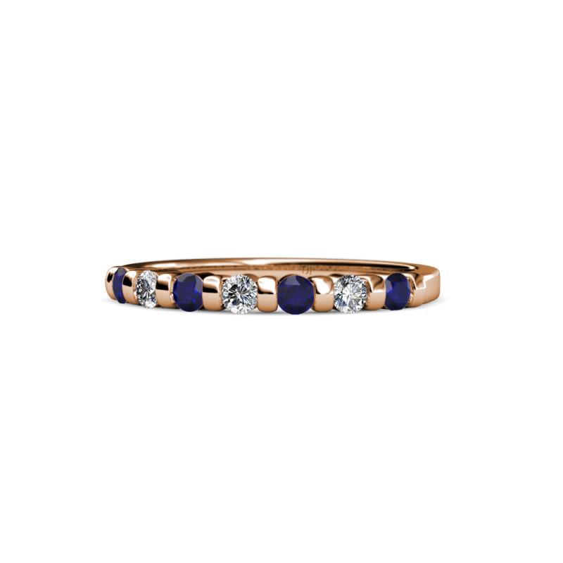 Macie 2.00 mm Blue Sapphire and Lab Grown Diamond Wedding Band 