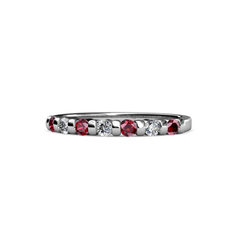 Macie 2.00 mm Ruby and Lab Grown Diamond Wedding Band 