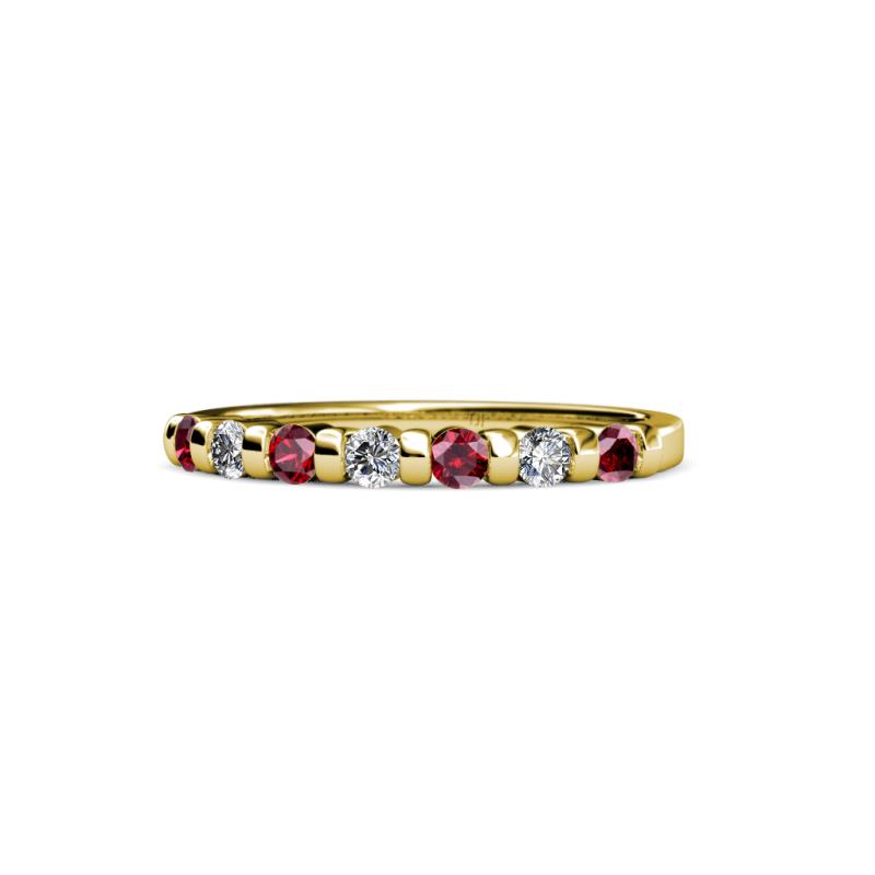 Macie 2.00 mm Ruby and Lab Grown Diamond Wedding Band 