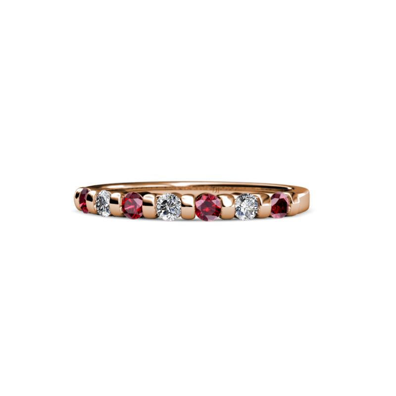 Macie 2.00 mm Ruby and Lab Grown Diamond Wedding Band 