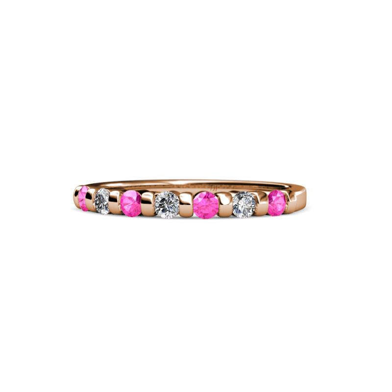 Macie 2.00 mm Pink Sapphire and Lab Grown Diamond Wedding Band 