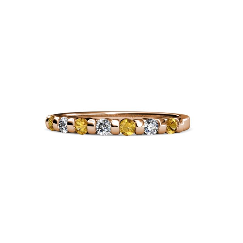 Macie 2.00 mm Citrine and Lab Grown Diamond Wedding Band 