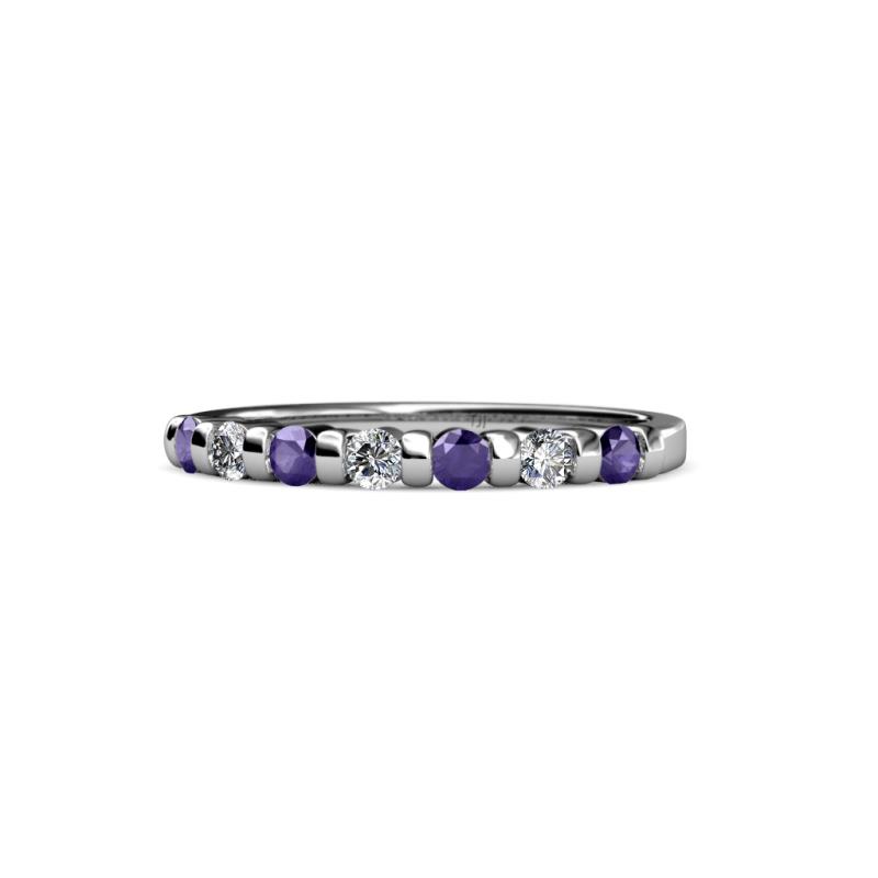 Macie 2.00 mm Iolite and Lab Grown Diamond Wedding Band 