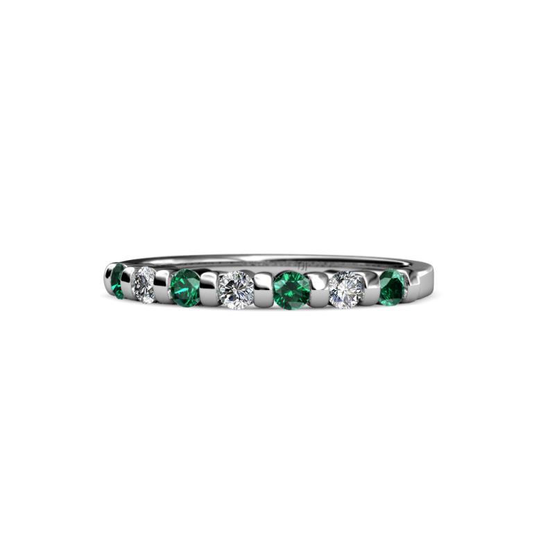 Macie 2.00 mm Emerald and Lab Grown Diamond Wedding Band 