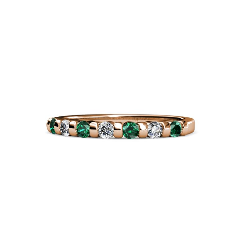 Macie 2.00 mm Emerald and Lab Grown Diamond Wedding Band 