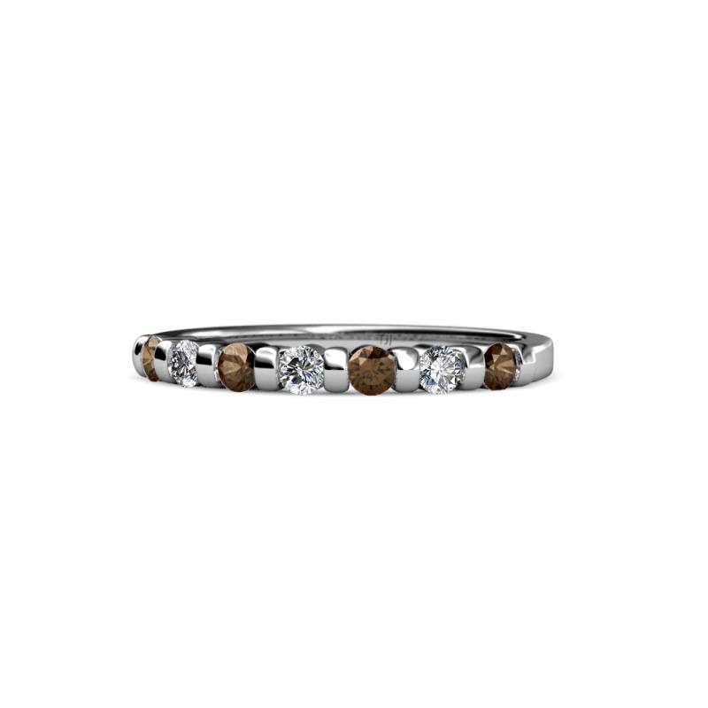 Macie 2.00 mm Smoky Quartz and Lab Grown Diamond Wedding Band 