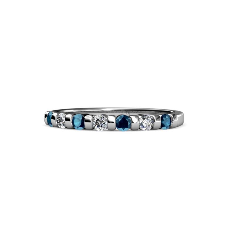 Macie 2.00 mm Blue Diamond and White Lab Grown Diamond Wedding Band 