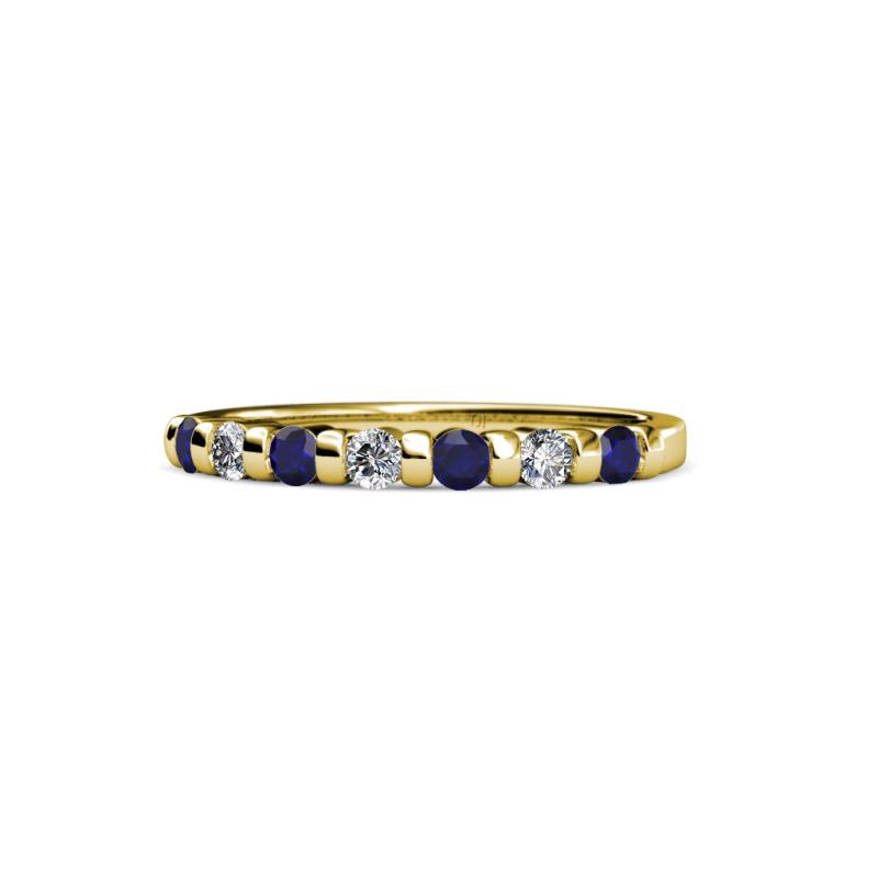 Macie 2.00 mm Blue Sapphire and Lab Grown Diamond Wedding Band 