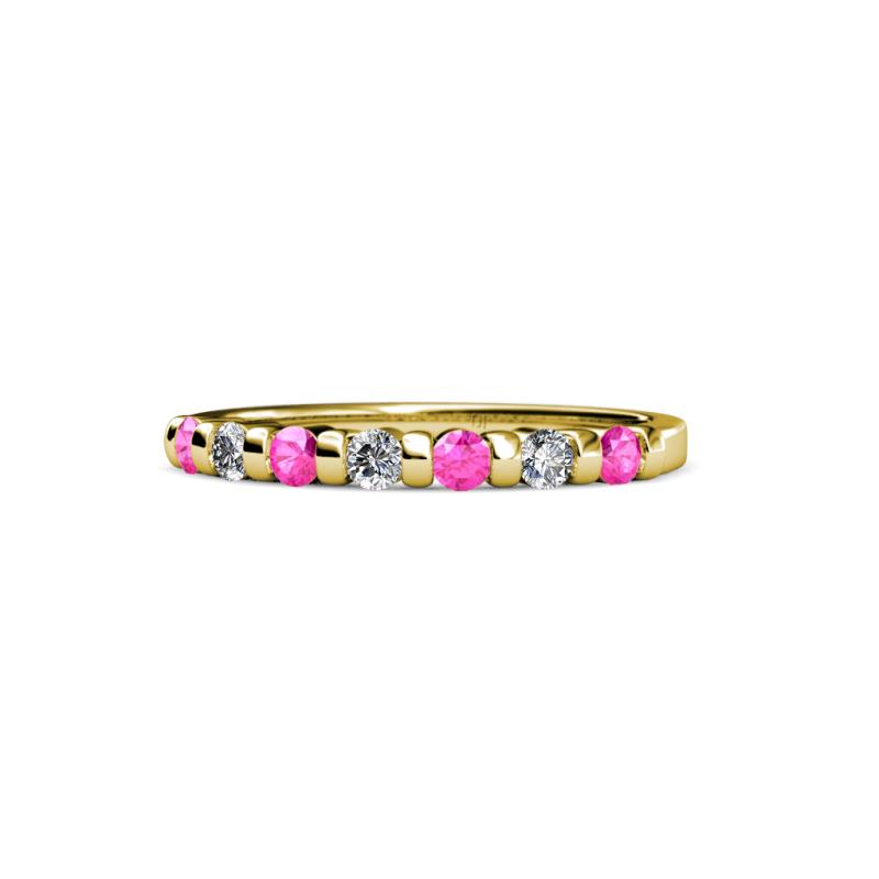 Macie 2.00 mm Pink Sapphire and Lab Grown Diamond Wedding Band 