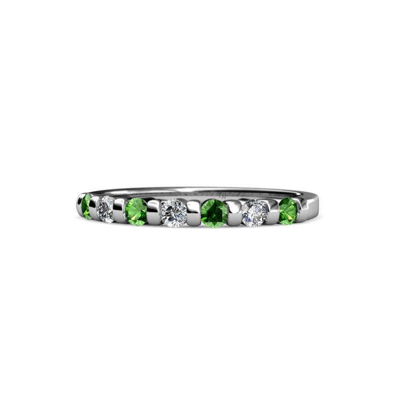 Macie 2.00 mm Green Garnet and Lab Grown Diamond Wedding Band 