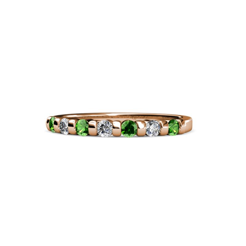 Macie 2.00 mm Green Garnet and Lab Grown Diamond Wedding Band 
