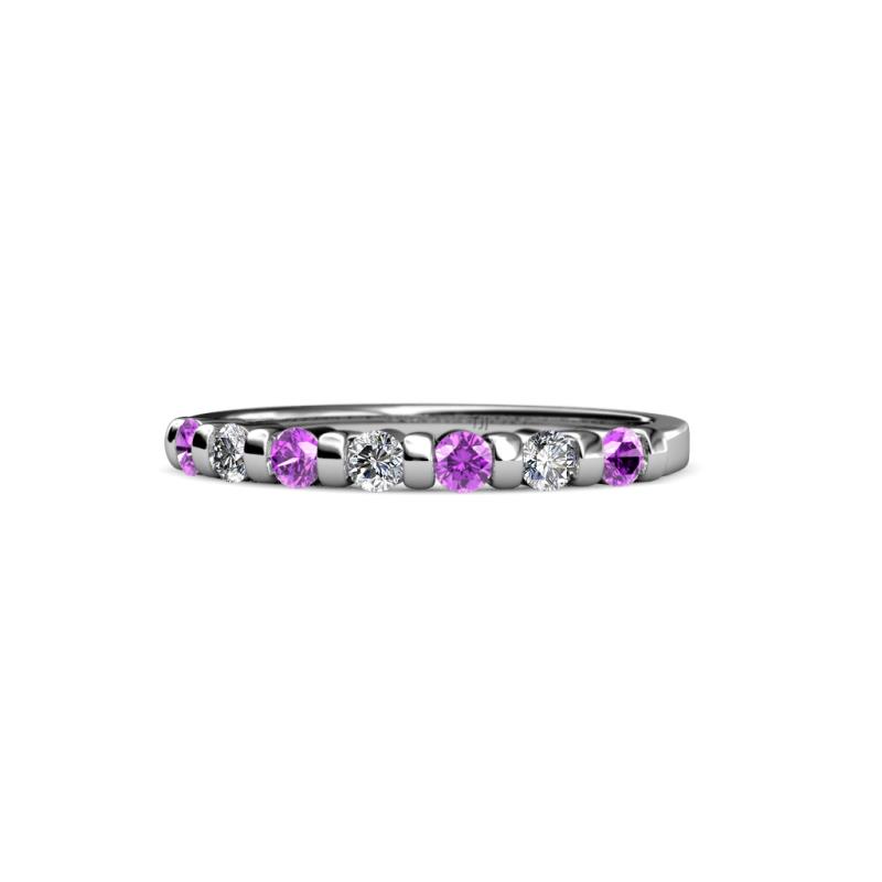 Macie 2.00 mm Amethyst and Lab Grown Diamond Wedding Band 