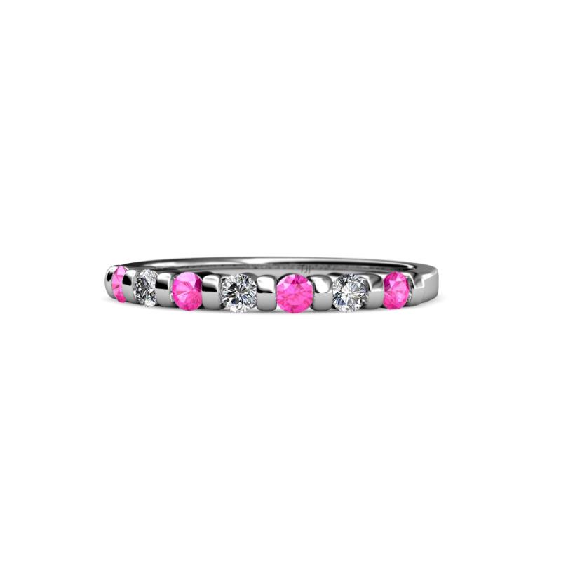 Macie 2.00 mm Pink Sapphire and Lab Grown Diamond Wedding Band 