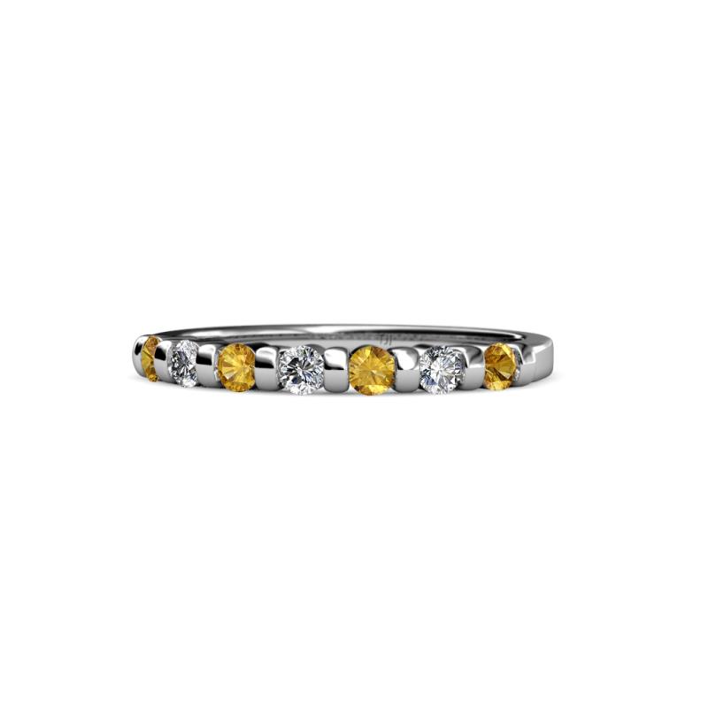 Macie 2.00 mm Citrine and Lab Grown Diamond Wedding Band 