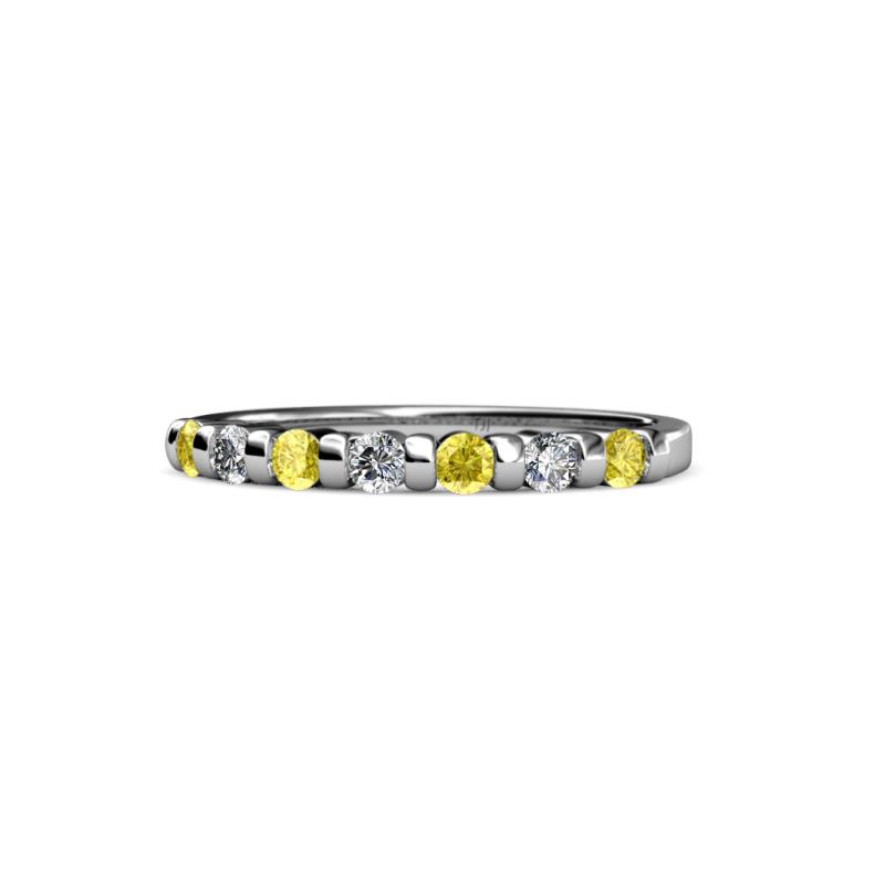 Macie 2.00 mm Yellow Sapphire and Lab Grown Diamond Wedding Band 